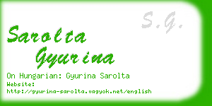 sarolta gyurina business card